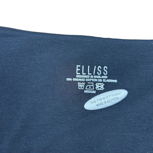 Elliss Pinstripe Cutout Cowl Top Black White Tank Witchy Goth Blouse Medium - Picture 12 of 12